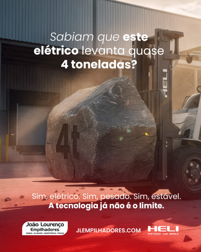 Sabia que este empilhador elétrico levanta quase 4 toneladas?