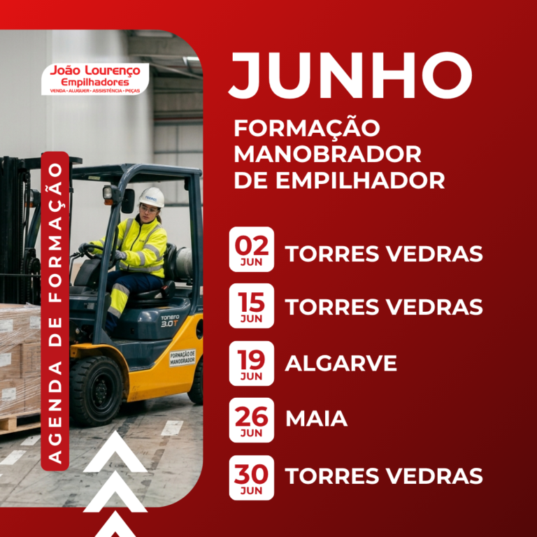 Formação de manobrador de empilhador – Datas disponíveis em Junho