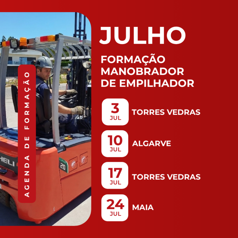 Formação de manobrador de empilhador – Datas disponíveis em Julho