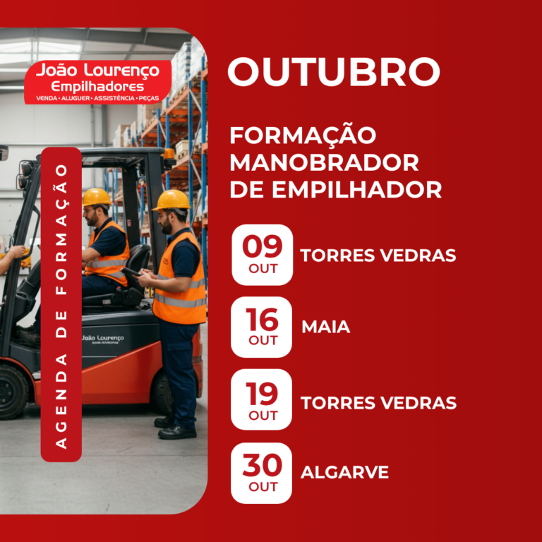 Formação de manobrador de empilhador – Datas disponíveis em OUTUBRO